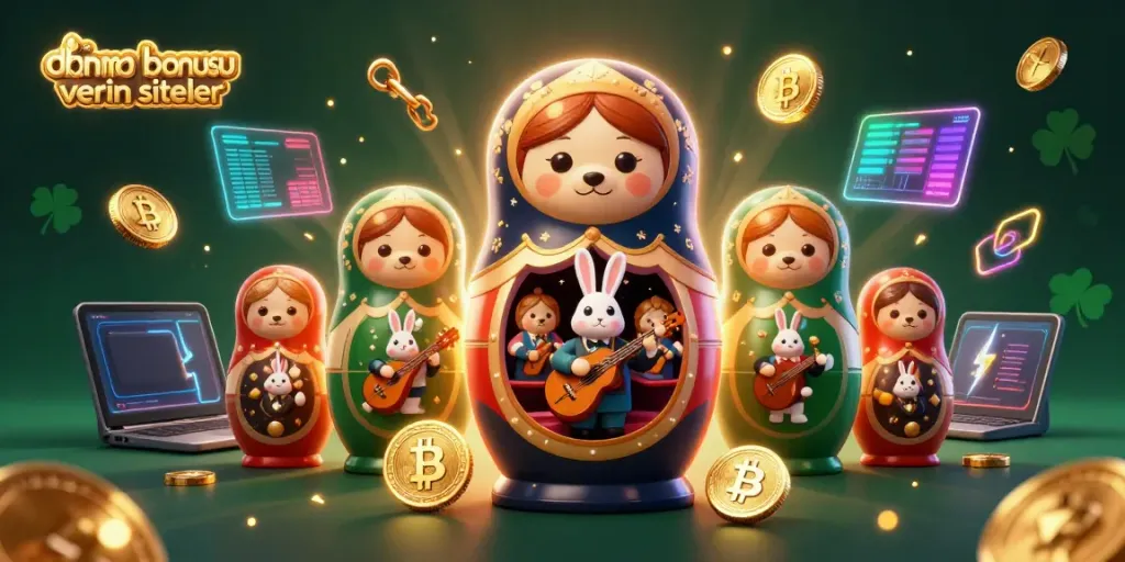 Engaging scene of deneme bonusu veren siteler with a playful bear and crypto elements enhancing the casino atmosphere.