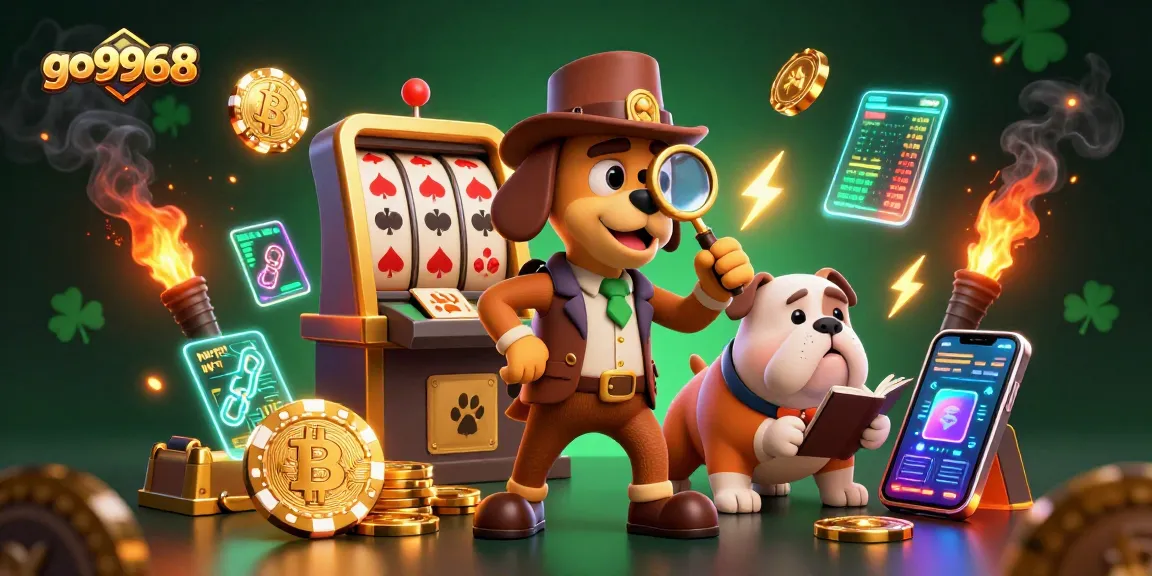 Engage with go9968's thrilling poker action featuring a detective and bulldog in search of treasure.