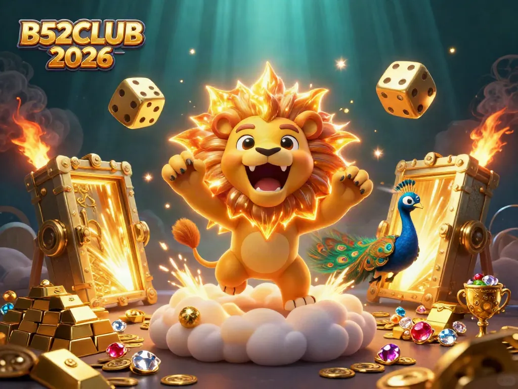 Experience the excitement of B52CLUB 2026 with treasures and vibrant game elements all around.
