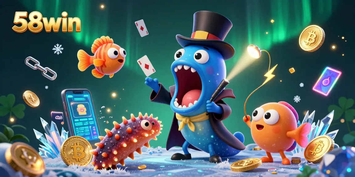 Experience the thrill of 58win with a magical underwater casino fantasy featuring unique characters and digital currency.