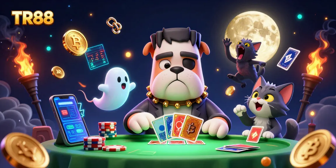 Play exciting games at TR88 casino, featuring unique characters in a vibrant gaming scene.