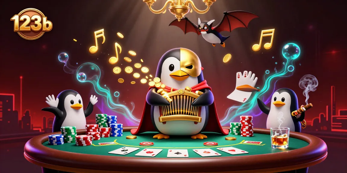 Engage with thrilling poker action at 123b with a vibrant 3D illustration showcasing iconic casino elements.