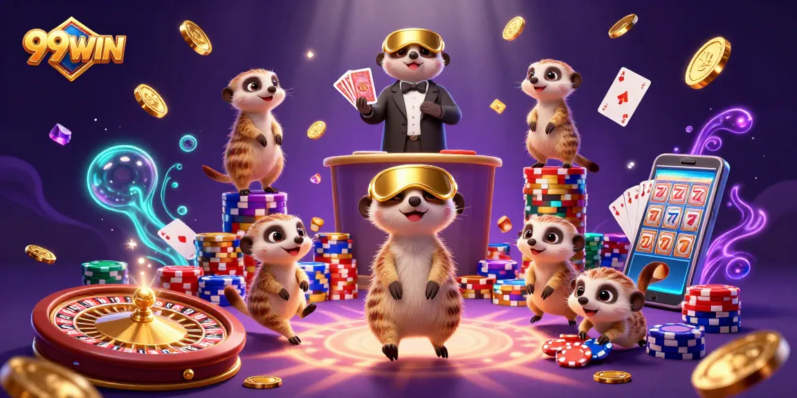 Experience thrilling wins at 99WIN while meerkats run an exciting casino operation.