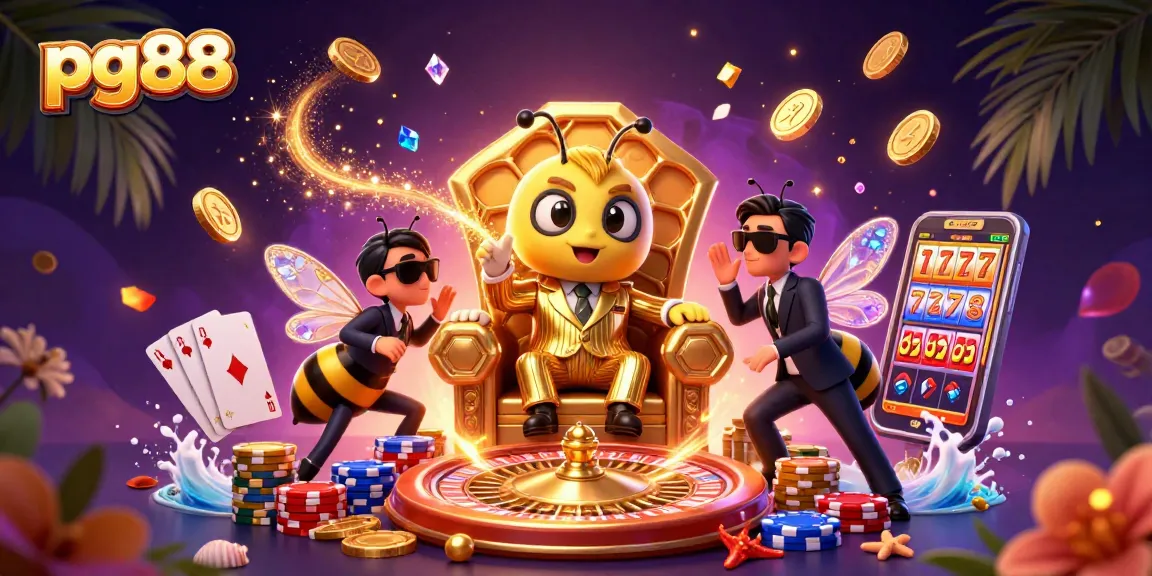Win big at pg88 with a lively casino scene featuring a cheerful mob boss and sparkling gems.