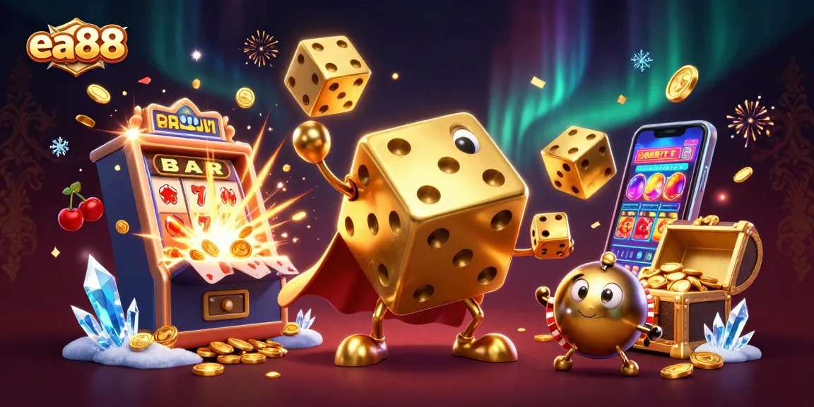 Experience the excitement of ea88 slots with dynamic golden dice characters and jackpot celebrations.