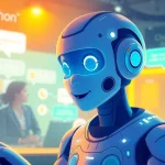 Interactive digital AI character chat scene, representing crushon ia with engaging visuals.