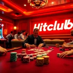 Tải Hitclub with vibrant casino action featuring a poker table, cards, and colorful chips.