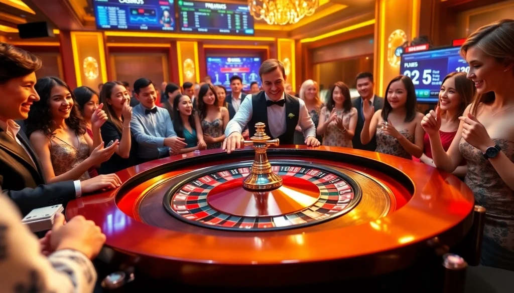 Experience thrilling gameplay at https://789win223.com/ with our vibrant casino scene featuring roulette.