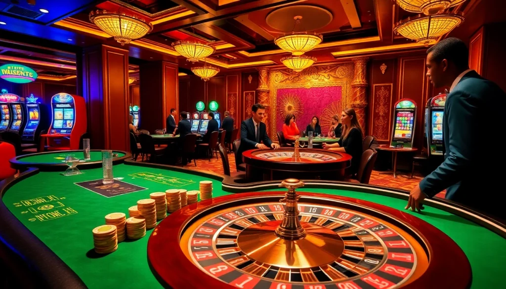 Experience the electrifying atmosphere of casino gaming at https://du88.help/ with vibrant tables and excited players.