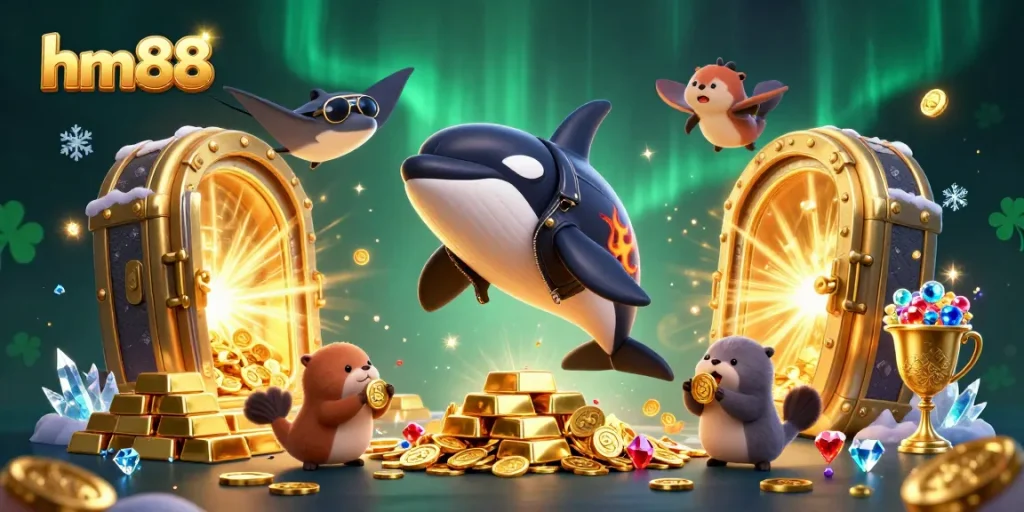 Engage with exciting gameplay at hm88 through vibrant casino-themed 3D illustration.