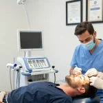 Hair transplant istanbul: Precise FUE procedure in a modern clinic showcasing expert medical care.
