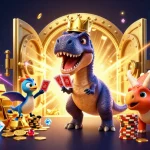 Engage with thrilling 58win games in a vibrant 3D casino illustration bursting with treasures!