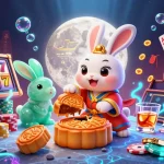 Spin and win with the 888vnd jackpot in this vibrant 3D casino illustration featuring lucky symbols and characters.