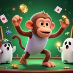 kuwin spins golden slots and jackpots in a vibrant haunted casino scene