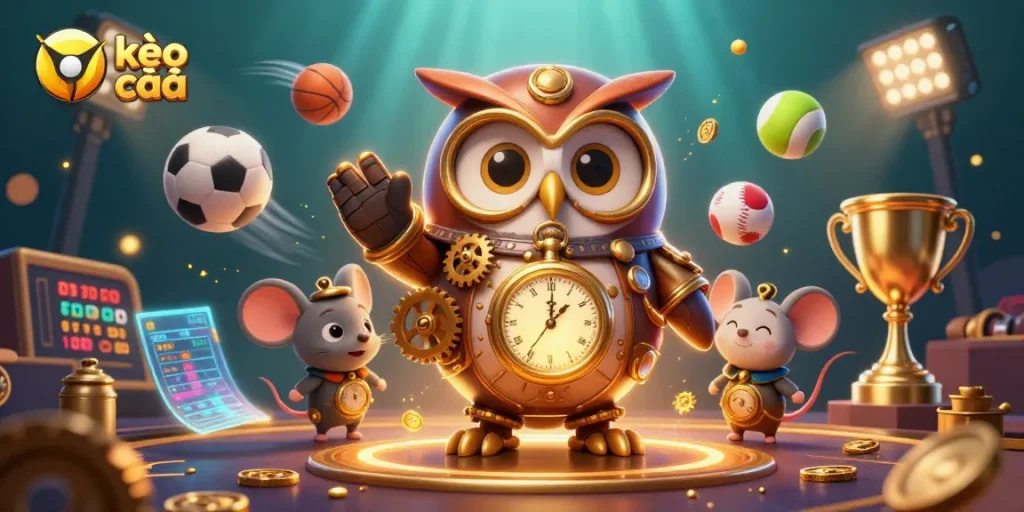 Engage with kèo nhà cái strategies as a 3D owl explores thrilling betting dynamics.