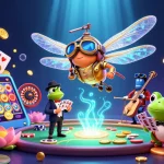 Engage in thrilling gameplay at j188 com with a magical casino scene showcasing vibrant characters and games.