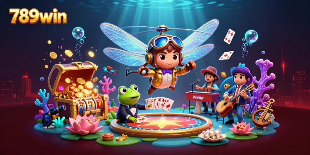 Experience the thrilling excitement of 789win with vibrant casino gameplay featuring a lively frog croupier.