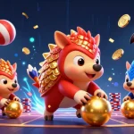 Roll dice and win big with ee88 com's vibrant casino action scene featuring pangolins.